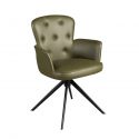 Scaun pivotant design LUX, Piele sintetica, Dark green