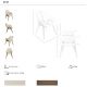 Scaune - Scaun modern design italian, Lemn, Tesatura, Beige