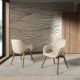 Scaune - Scaun modern design italian, Lemn, Tesatura, Beige