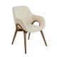 Scaun modern design italian, Lemn, Tesatura, Beige