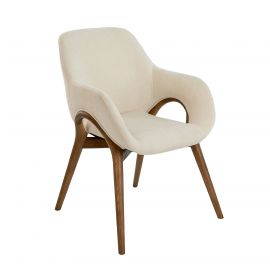 Scaune - Scaun modern design italian, Lemn, Tesatura, Beige