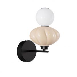 Aplice, corpuri de iluminat pentru pereti - Aplica de perete LED decorativa ceramica Alb, Bej, ONETA