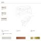 Console - Consola LUX design italian, Tesatura gri deschis, Piele, Metal Golden