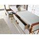 Console - Consola LUX design italian, Tesatura gri deschis, Piele, Metal Golden
