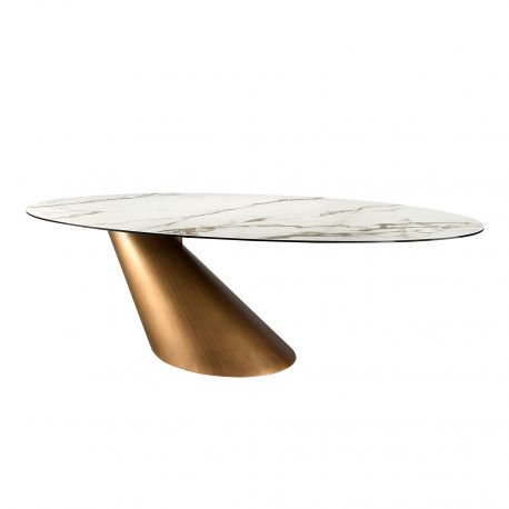 Mese dining - Masa ovala design LUX Marble 110x240cm