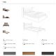 Paturi - Pat dublu tapitat design LUX Dark grey, 160x200cm