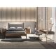 Paturi - Pat dublu tapitat design LUX Dark grey, 160x200cm