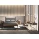 Paturi - Pat dublu tapitat design LUX Dark grey, 160x200cm