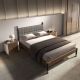 Paturi - Pat dublu tapitat design LUX Dark grey, 160x200cm