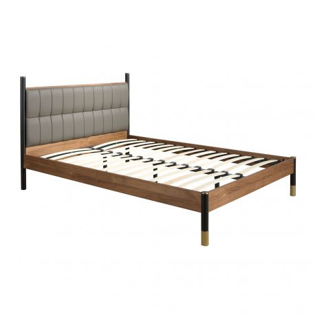 Paturi - Pat dublu tapitat design LUX Dark grey, 160x200cm