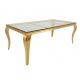 Mese dining - Masa dining, Lemn de Tec, Sticla, Otel Auriu, MODERN BAROCK BARRACUDA 200cm