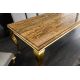 Mese dining - Masa dining, Lemn de Tec, Sticla, Otel Auriu, MODERN BAROCK BARRACUDA 200cm