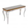 Consola, Lemn de Tec, Sticla, Otel Crom, MODERN BAROCK BARRACUDA 140cm