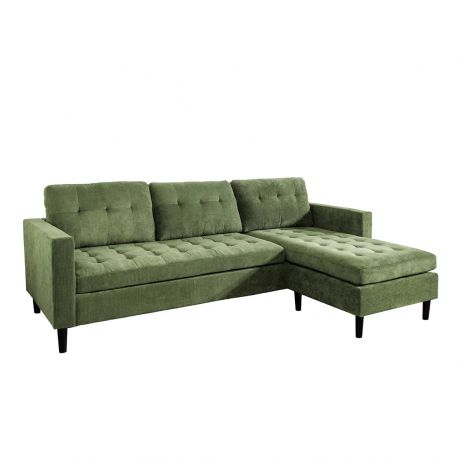 Coltare - Coltar modern, Catifea raiata, Verde, STOCKHOLM 220cm