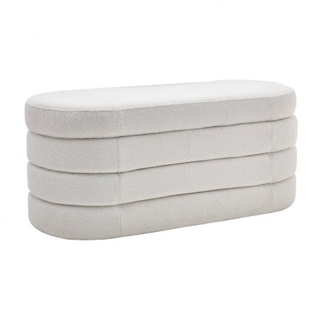 Banchete-Tabureti - Bancheta cu spatiu de depozitare, Tesatura Boucle, VOQUE 115cm