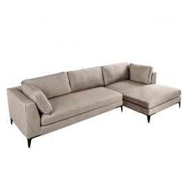 Coltare - Coltar cu sezlong dreapta, Catifea taupe, SIGNUM 315cm