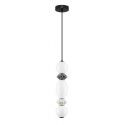Pendul LED decorativ ceramic gri, alb, PALLINA