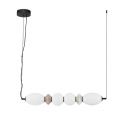 Pendul LED decorativ ceramic mocha, gri, alb, PALLINA