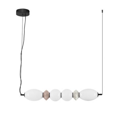 Pendule, Lustre suspendate - Pendul LED decorativ ceramic mocha, gri, alb, PALLINA
