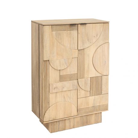 Comode - Bufet, Bar cu model optic 3D, Lemn, ART DECO 140cm