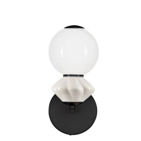 Aplice, corpuri de iluminat pentru pereti - Aplica LED decorativa ceramica gri, alb, PALLINA