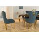 Seturi scaune, HoReCa - Set 2 scaune Stil Baroc, Catifea, Albastru Petrol, Metal, Auriu, Castle