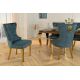 Seturi scaune, HoReCa - Set 2 scaune Stil Baroc, Catifea, Albastru Petrol, Metal, Auriu, Castle
