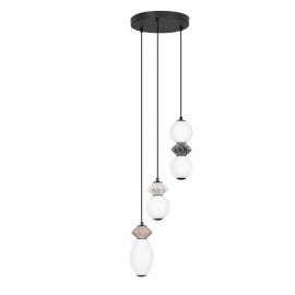 Pendule, Lustre suspendate - Lustra LED suspendata decorativa ceramica mocha, gri, alb, PALLINA 3L