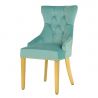 Set 2 scaune Stil Baroc, Catifea, Albastru Deschis, Metal, Auriu, Castle