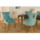 Seturi scaune, HoReCa - Set 2 scaune Stil Baroc, Catifea, Albastru Deschis, Metal, Auriu, Castle