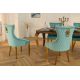 Seturi scaune, HoReCa - Set 2 scaune Stil Baroc, Catifea, Albastru Deschis, Metal, Auriu, Castle