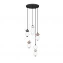 Lustra LED suspendata decorativa ceramica mocha, gri, alb, PALLINA 5L