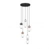 Lustra LED suspendata decorativa ceramica mocha, gri, alb, PALLINA 5L