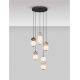 Pendule, Lustre suspendate - Lustra LED suspendata decorativa ceramica mocha, gri, alb, PALLINA 5L
