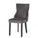Set 2 scaune Stil Baroc, Catifea, Gri, Lemn, Negru, CASTLE DELUXE