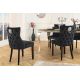 Seturi scaune, HoReCa - Set 2 scaune Stil Baroc, Catifea, Lemn, Negru, CASTLE DELUXE