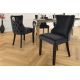 Seturi scaune, HoReCa - Set 2 scaune Stil Baroc, Catifea, Lemn, Negru, CASTLE DELUXE
