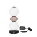 Veioza LED decorativa ceramica mocha, alb, PALLINA