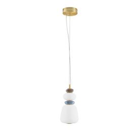 Pendule, Lustre suspendate - Pendul LED decorativ ceramic maro, albastru, alb, PALO