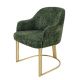 Seturi scaune, HoReCa - Set 2 scaune, Stofa Chenila, Verde inchis, Metal, Auriu, EXTRAVAGANCIA