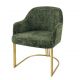 Seturi scaune, HoReCa - Set 2 scaune, Stofa Chenila, Verde inchis, Metal, Auriu, EXTRAVAGANCIA