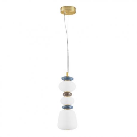 Pendule, Lustre suspendate - Pendul LED decorativ ceramic maro, albastru, alb, PALO II