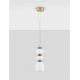 Pendule, Lustre suspendate - Pendul LED decorativ ceramic maro, albastru, alb, PALO II