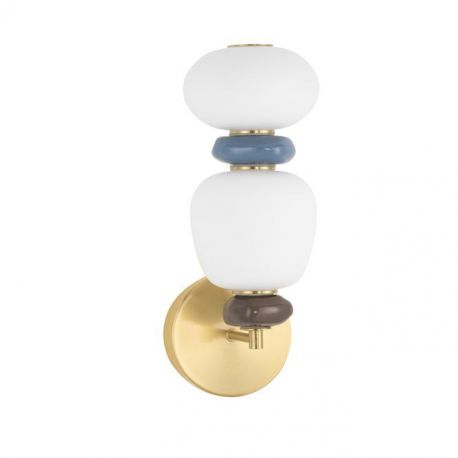 Aplice, corpuri de iluminat pentru pereti - Aplica LED decorativa ceramica albastru, alb, PALO