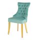 Seturi scaune, HoReCa - Set 2 scaune Stil Baroc, Catifea, Albastru Deschis, Metal, Auriu, Castle