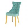 Set 2 scaune Stil Baroc, Catifea, Albastru Deschis, Metal, Auriu, Castle