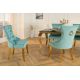 Seturi scaune, HoReCa - Set 2 scaune Stil Baroc, Catifea, Albastru Deschis, Metal, Auriu, Castle