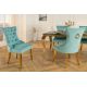 Seturi scaune, HoReCa - Set 2 scaune Stil Baroc, Catifea, Albastru Deschis, Metal, Auriu, Castle