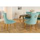 Seturi scaune, HoReCa - Set 2 scaune Stil Baroc, Catifea, Albastru Deschis, Metal, Auriu, Castle