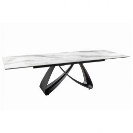 Masa Extensibila cu Blat Ceramic, Alb, INFINITY 180-220-260cm